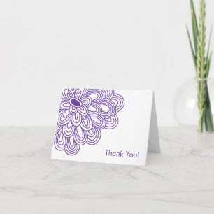 Bold Bloom Purple Bridal Shower Thank You Card