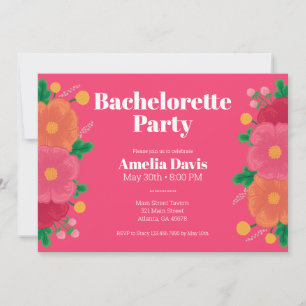 Bold Blooms Bachelorette Party Invitation