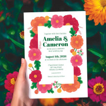 Bold Blooms Wedding Invitation