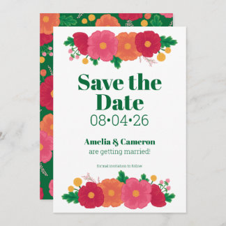 Bold Blooms Wedding Save the Date