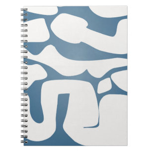 Bold Blue Abstract Blob Pattern Notebook