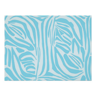 Bold Blue and White Zebra Print
