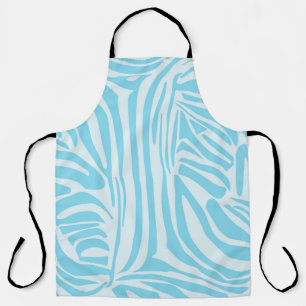 Bold Blue and White Zebra Print Apron