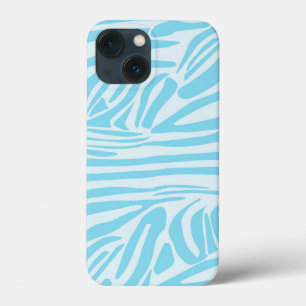 Bold Blue and White Zebra Print iPhone 13 Mini Case