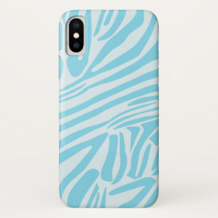 Bold Blue and White Zebra Print iPhone X Case