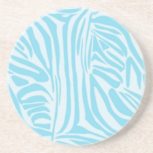 Bold Blue and White Zebra Print Coaster