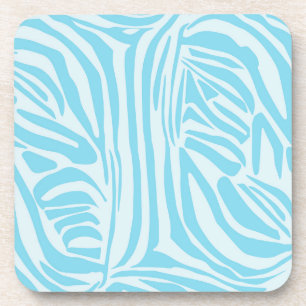 Bold Blue and White Zebra Print Coaster