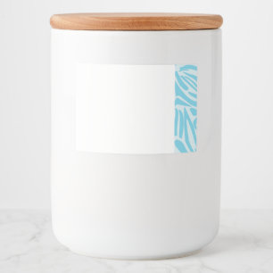 Bold Blue and White Zebra Print Food Label