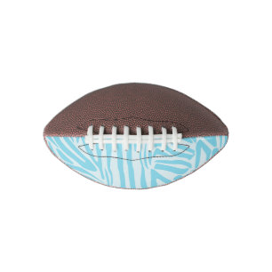 Bold Blue and White Zebra Print Football
