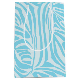 Bold Blue and White Zebra Print Medium Gift Bag