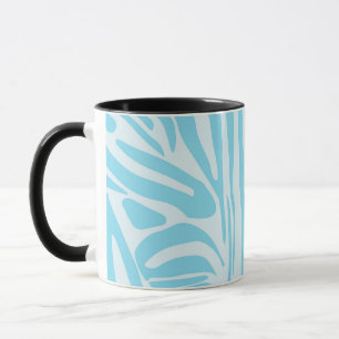 Bold Blue and White Zebra Print Mug