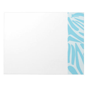 Bold Blue and White Zebra Print Notepad