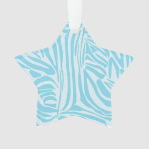 Bold Blue and White Zebra Print Ornament