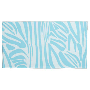 Bold Blue and White Zebra Print Pillowcase