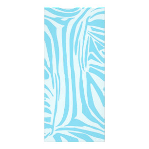 Bold Blue and White Zebra Print Rack Card