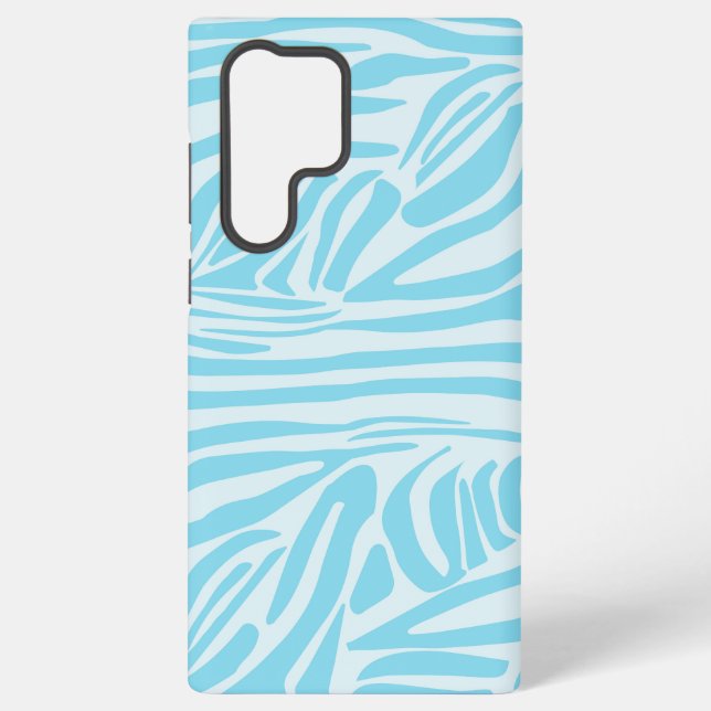 Bold Blue and White Zebra Print Samsung Galaxy S22 Ultra Case (Back)