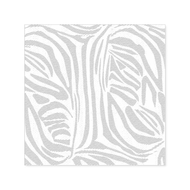 Bold Blue and White Zebra Print Self-inking Stamp (Design)