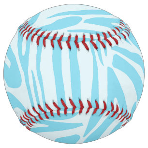 Bold Blue and White Zebra Print Softball
