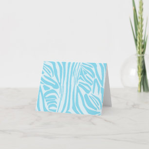 Bold Blue and White Zebra Print Thank You Card
