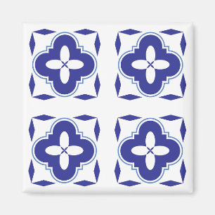 Bold blue azulejo magnet
