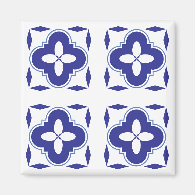 Bold blue azulejo magnet (Front)