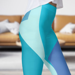  Bold Blue Fade Abstract Leggings