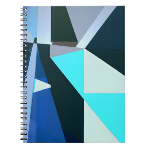 Bold Blue Geometric Abstract Art Notebook