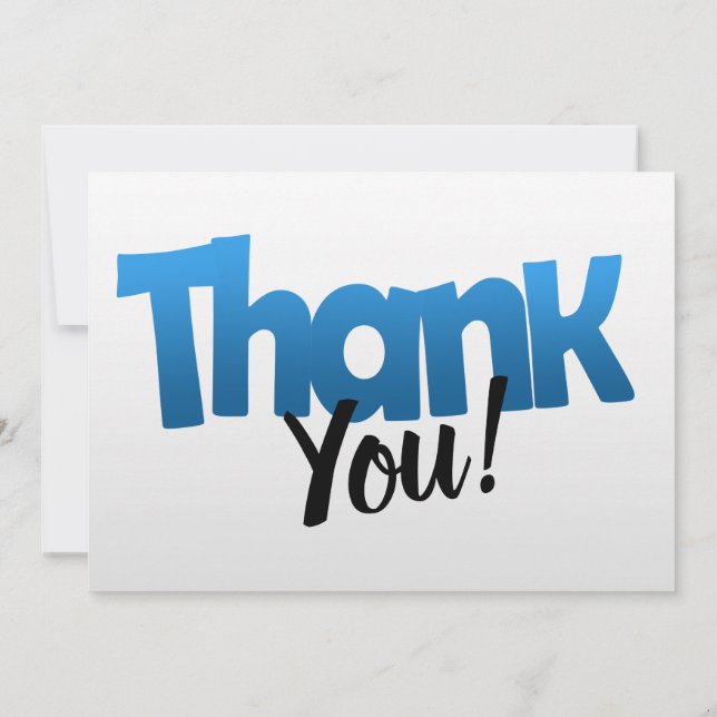 Bold Blue Logo with Clipart Flower – Thank You Save The Date (Back)