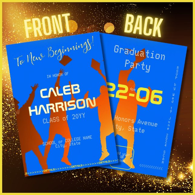 Bold Blue Modern Tech Graduation  (Creator Uploaded)