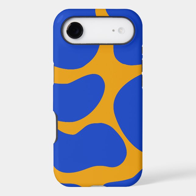 Bold Blue & Mustard Abstract Phone Case (Back)
