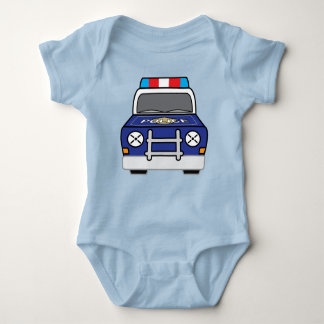 Bold Blue Police Patrol Car Baby Bodysuit