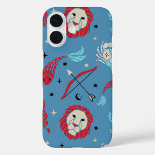 Bold Blue Zodiac iPhone 16 Case