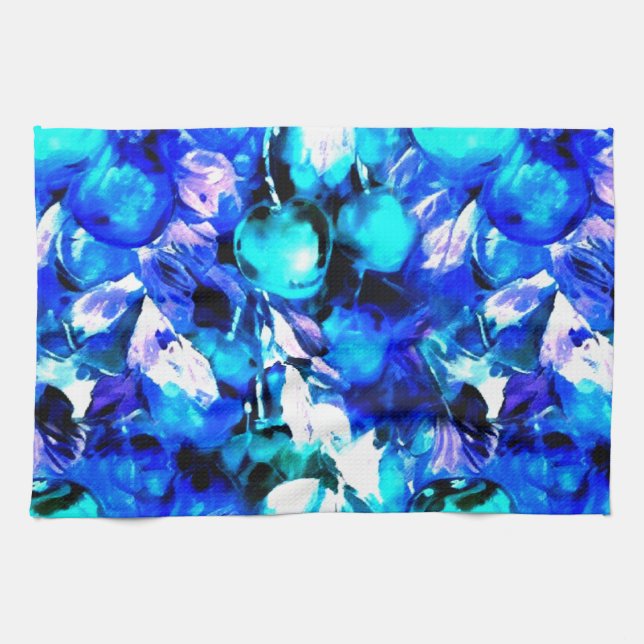 Bold blues  tea towel (Horizontal)
