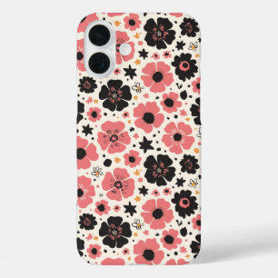 Bold & Blush Blossom Dance iPhone 16 Plus Case
