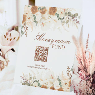 Bold Bohemian Calla Lilies Honeymoon Fund Sign