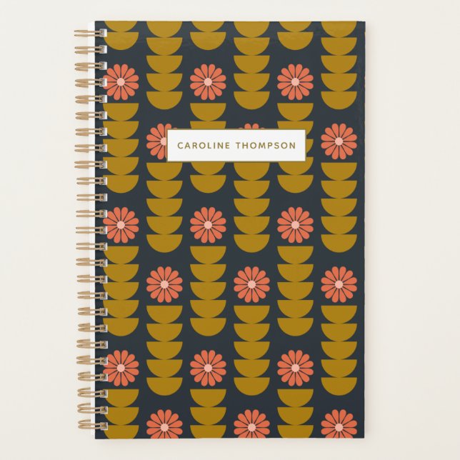 Bold Boho Botanical Geometric Personalised  Planner (Front)