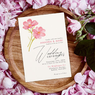 Bold Boho Chic Wildflower Rustic Floral Wedding Invitation