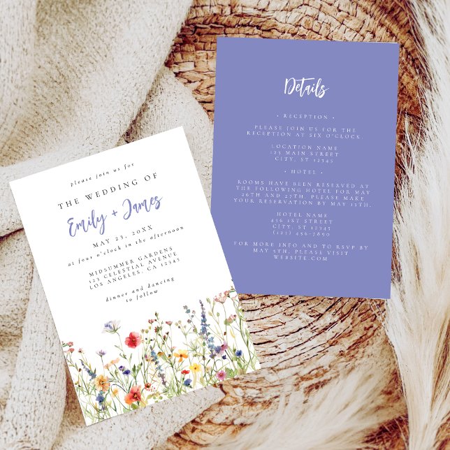 Bold Boho Wildflower All in One Wedding Invitation (Creator Uploaded)