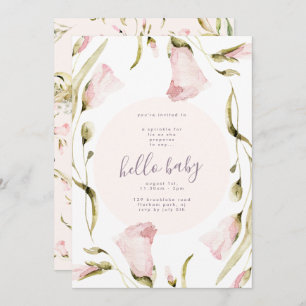 Bold Boho Wildflower Garden Hello Baby Shower Invitation