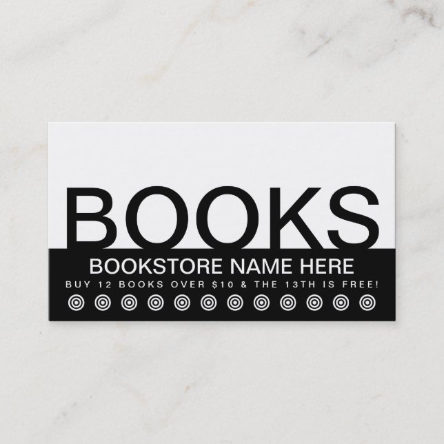 bold BOOKS customer loyalty card (Front)
