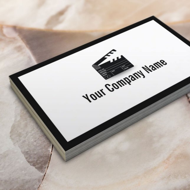 Bold Border Clapperboard Director Business Card (Creator Uploaded)