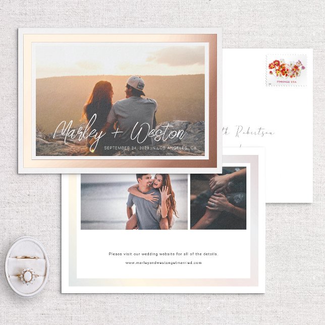 Bold Border Handwritten Names Photo Save The Date (Creator Uploaded)