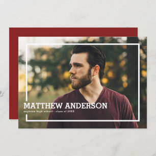 Bold Border Photo Graduation Party Invitation