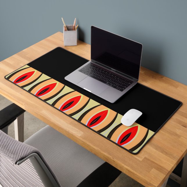 Bold border red orange black 1 DM Desk Mat (Office 2)