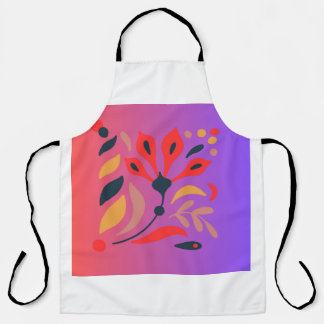 Bold Botanical Apron with Gradient Background