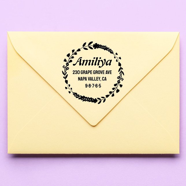 Bold Botanical Personalised modern Self-inking Stamp (Creator Uploaded)