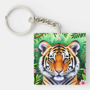 Bold Botanical Tiger cub Key Ring