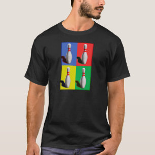 Bold Bowling Pins, Pop Art Design, T-Shirt