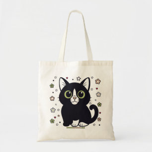 Bold Boxer Floral Cat Tote Bag