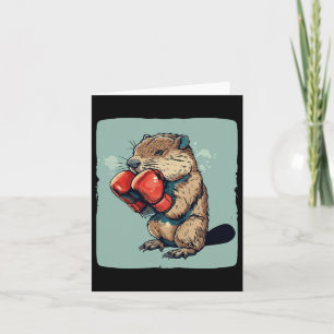 Bold Boxing Beaver For A Tough And Sporty Style Card